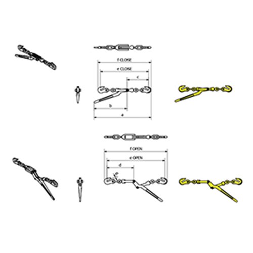 BEAVER LOADBINDER DBLE SWIVEL G-70 6MM EYE GRAB HOOKS 2300KG 